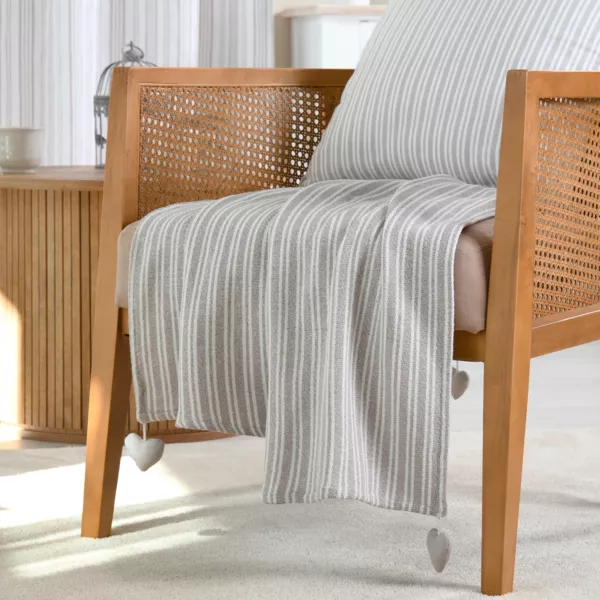 Plaid coton doux (125 x 150 cm) Josephine Gris