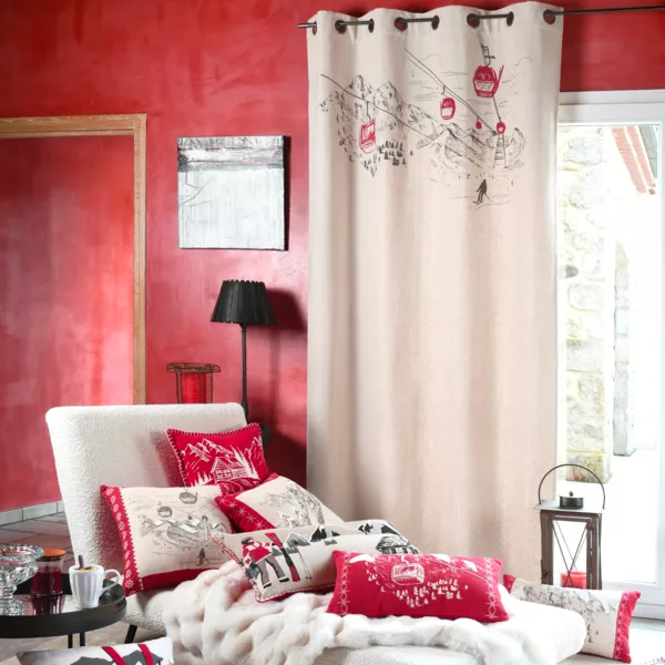 Bomuldsgardin (140 x 260 cm) Villard Ecru