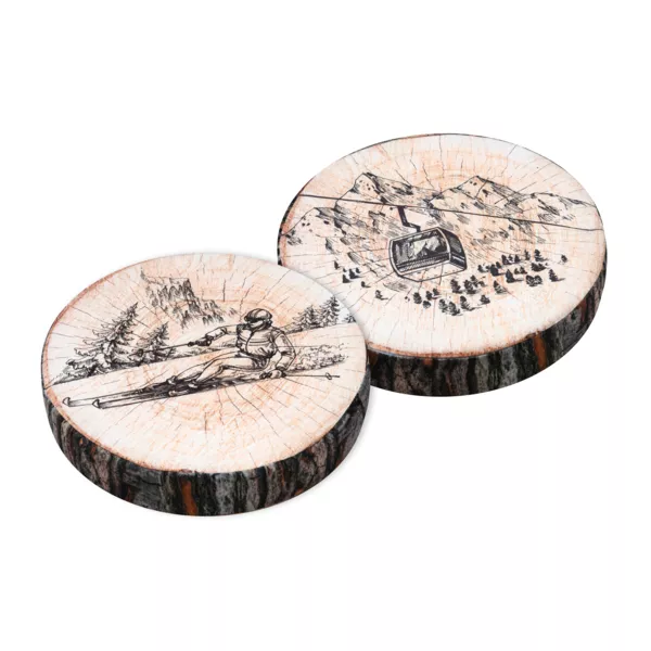 Coussin de chaise rond (38 cm) Tignes Marron