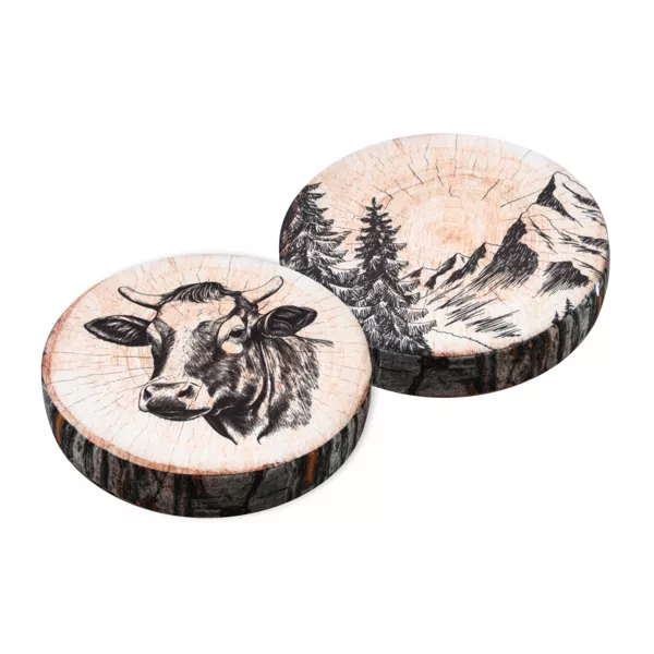 Rundt stolpude (38 x 38 cm) Sallanches Brun