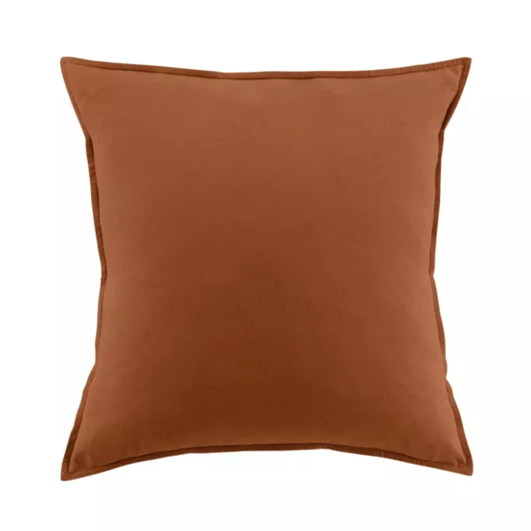 Taie d'oreiller carrée flanelle de coton (63 x 63 cm) Nina Terracotta