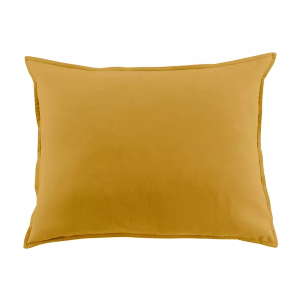 Federa per cuscino quadrata flanella di cotone (80 x 80 cm) Nina Giallo ocra