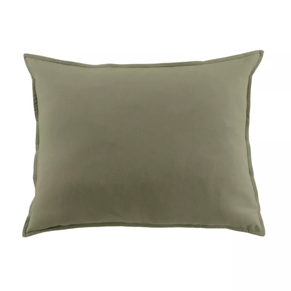 Taie d'oreiller rectangulaire flanelle de coton (50 x 70 cm) Nina Vert romarin