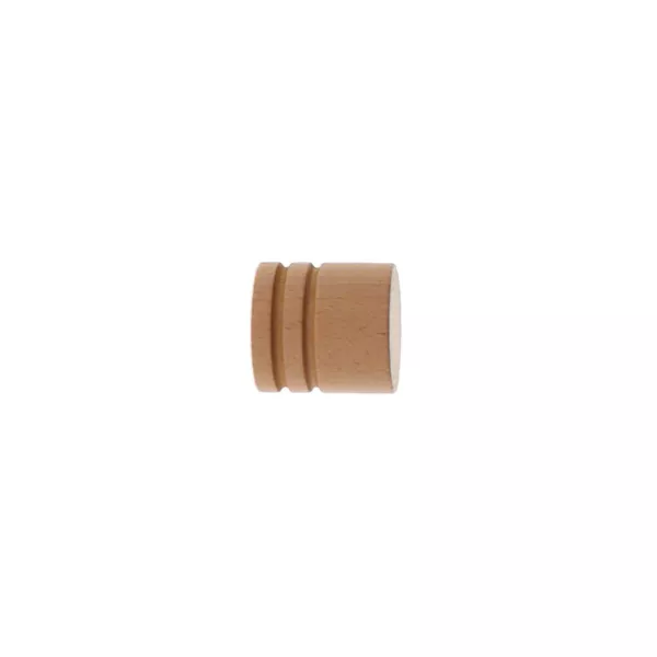 2er Set Holzstangen-Endst�cke (D28 mm) Nils Korken Beige Lackiert