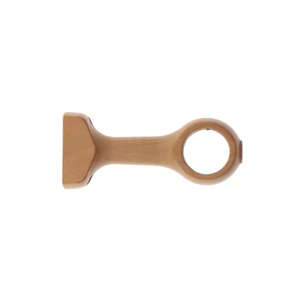 Lot de 2 supports tringle fixe bois (L115 / D28 mm) Nils Beige Vernis