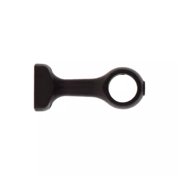 Lote de 2 soportes de barra de cortina de madera fija (L115 / D28 mm) Nils Negro mate