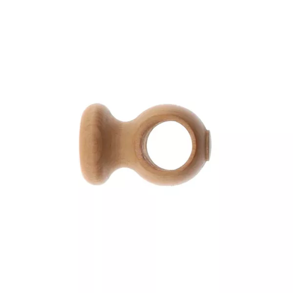 Lote de 2 soportes de techo para barra de cortina de madera (L5 cm / D28 mm) Nils Marfil Barnizado