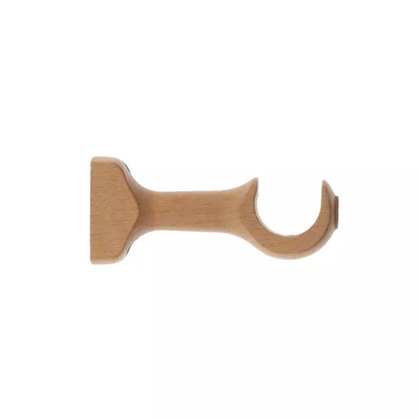 2er Set Vorhangstangenhalter aus Holz, feststehend (L11,5 cm/ D28 mm) Nils Rinne Beige Lackiert