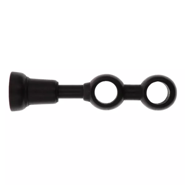 Soporte doble fijo para barra de cortina en madera (L21.5 cm/ D28) Nils Negro mate