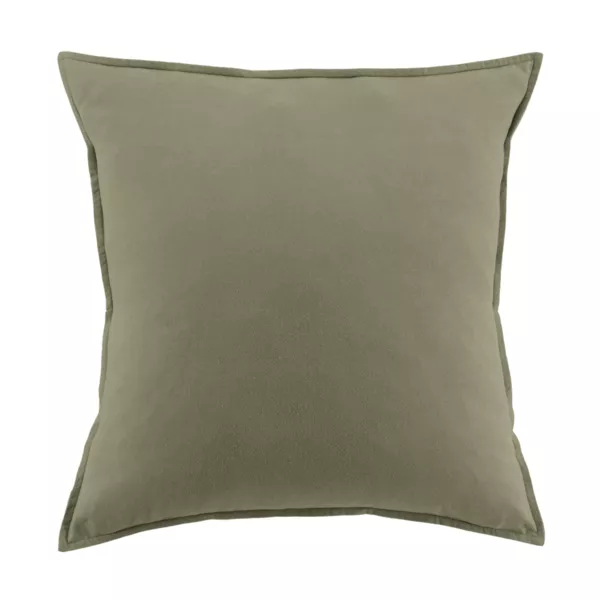 Federa per cuscino quadrata flanella di cotone (80 x 80 cm) Nina Verde rosmarino