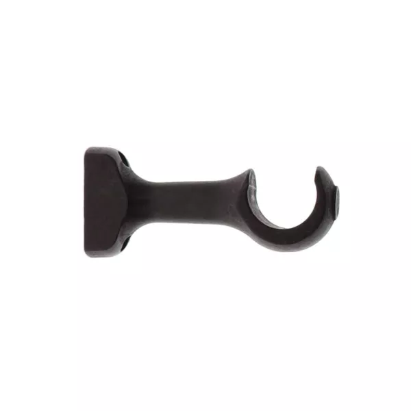 Set di 2 supporti fissi in legno per asta (L11.5 cm/ D28 mm) Nils grondaia Nero opaco