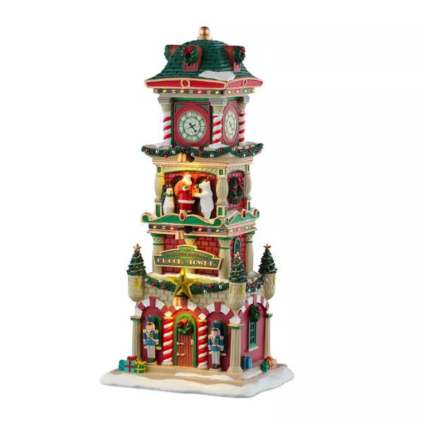 Beleuchtetes Weihnachtsdorf Lemax - Der Uhrturm am Dorfplatz