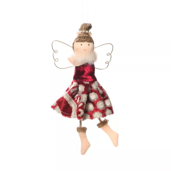 Weihnachtsengel zum Aufh�ngen (H17 cm) Agathe Bordeaux