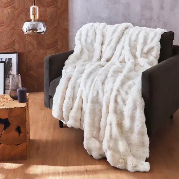 Plaid fausse fourrure (140 x 200 cm) Toronto Ivoire