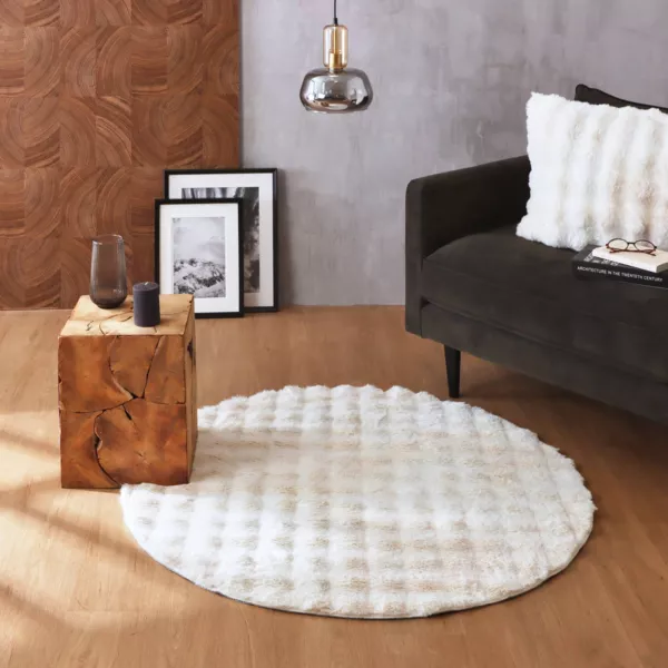 Kunstpels t�ppe (120 cm) Toronto Elfenben
