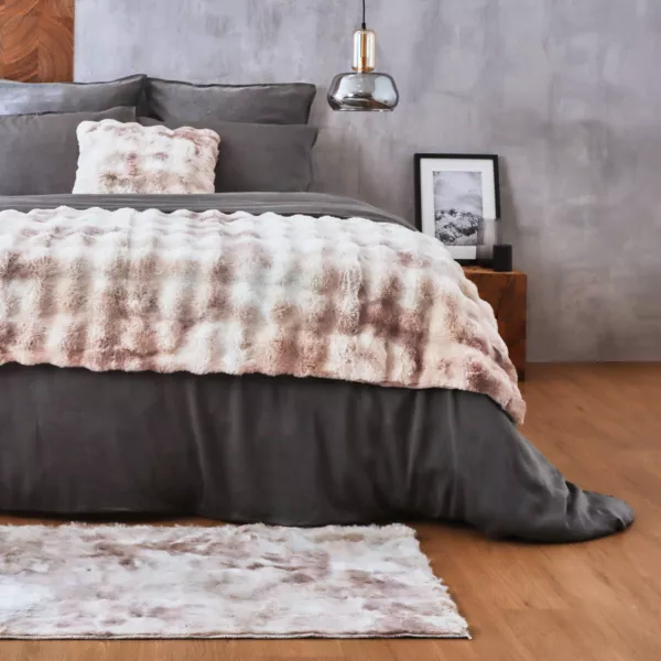 Kunstfell-Bettdecke (90 x 220 cm) Toronto Taupe