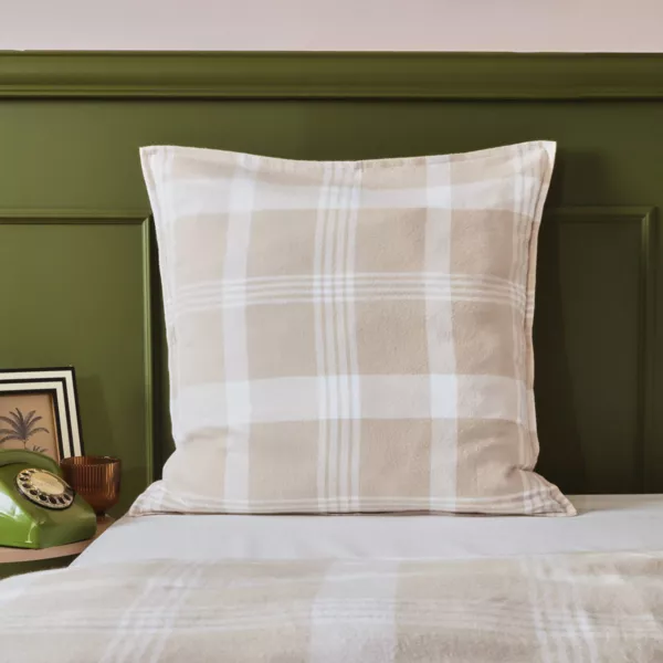 Quadratischer Kissenbezug Baumwollflanell (63 x 63 cm) Nina Karos Beige