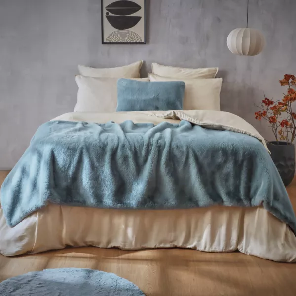 Piumone in finta pelliccia (90 x 220 cm) Finn Blu