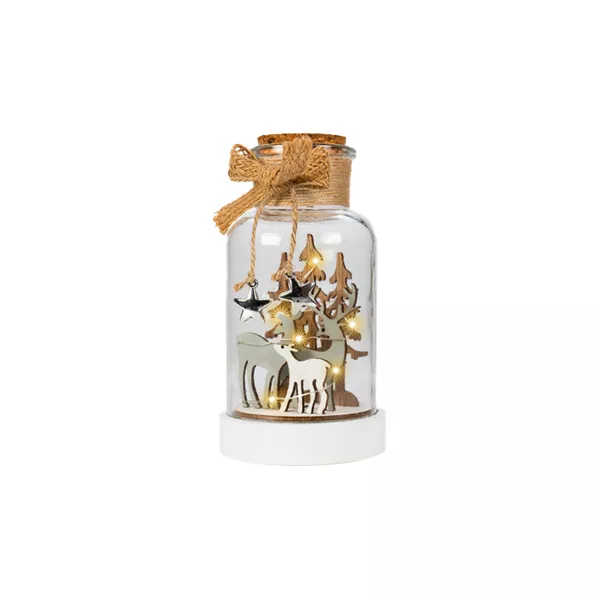 Campana luminosa a pile con 10 LED (H17 cm) Magia di Natale
