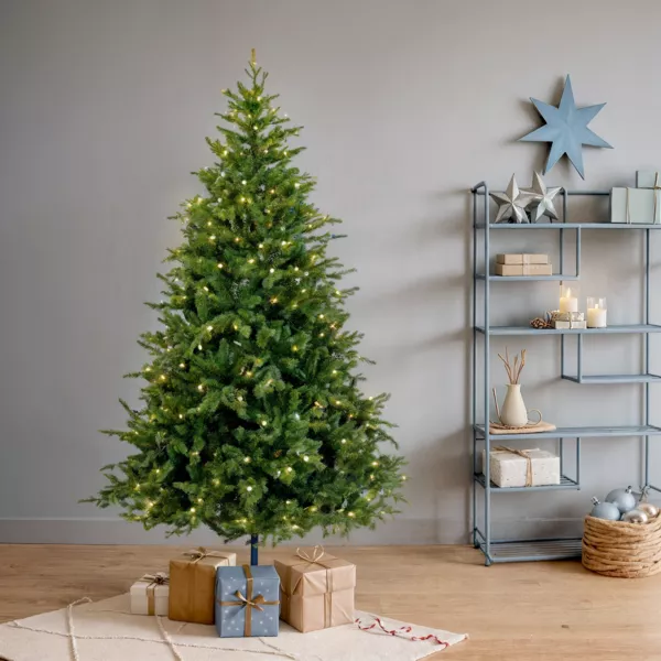 Sapin de No�l artificiel lumineux 600 LED (H240 cm) Idaho Vert sapin