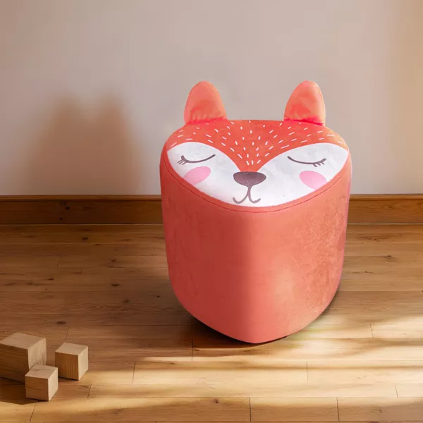 Puf infantil (H25 cm) Zorrito Naranja