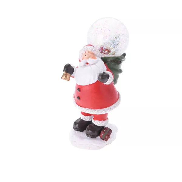 Boule � neige (D13 cm) Petit Papa No�l et cloche Rouge 