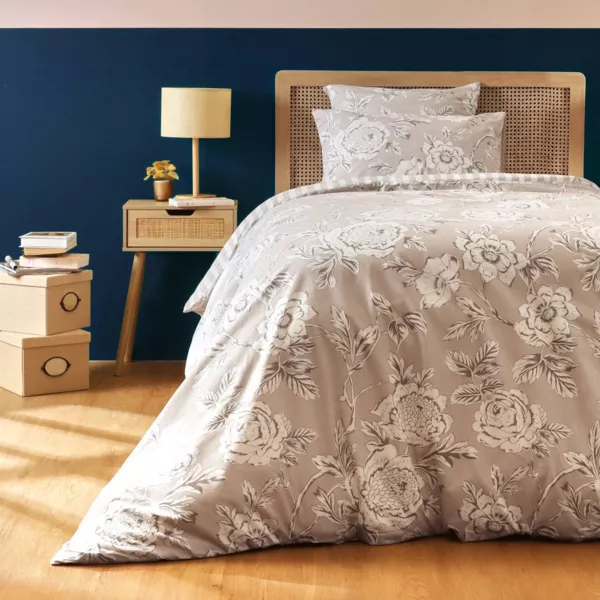 Housse de couette coton (140 x 200 cm) Lara Beige