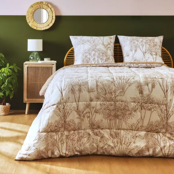 Bedruckte Bettdecke und zwei Kissenbez�ge aus Baumwolle (200 x 200 cm) Lara Braun