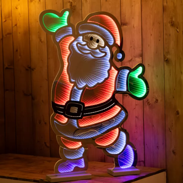 Lysende julemand med 438 LED'er (H60 cm) Infinity Kold hvid og flerfarvet