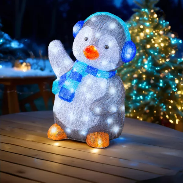 Pinguino luminoso 70 LED (H64 cm) Frizmo Bianco freddo