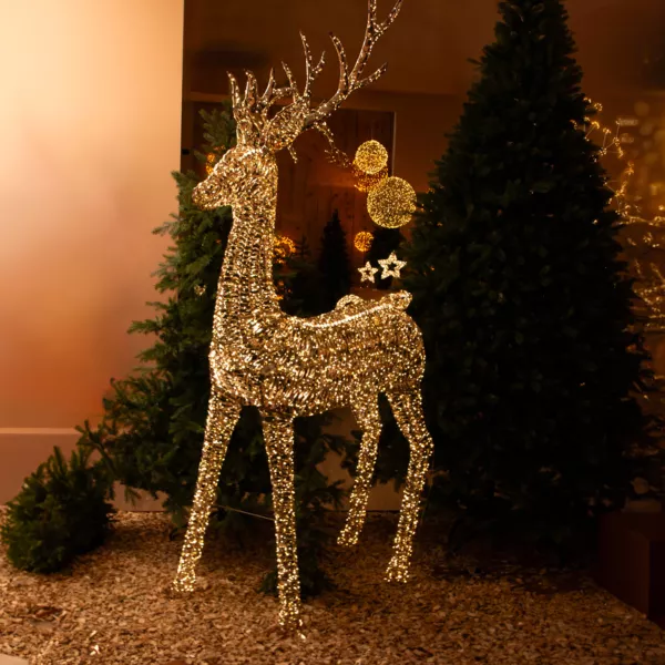 Renne lumineux G�ant 5200 Micro LED (H270cm) Fuzzle effet flash Blanc chaud