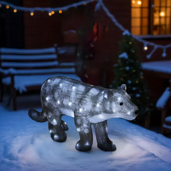 Panth�re lumineuse 60 LED (H32 cm) Nox Blanc froid