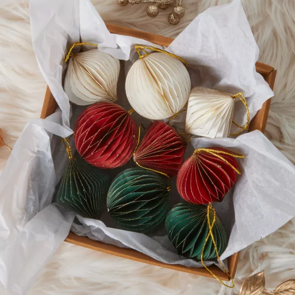 Set di 9 addobbi natalizi da appendere (D60 mm) Chiusura magnetica in carta Multicolore