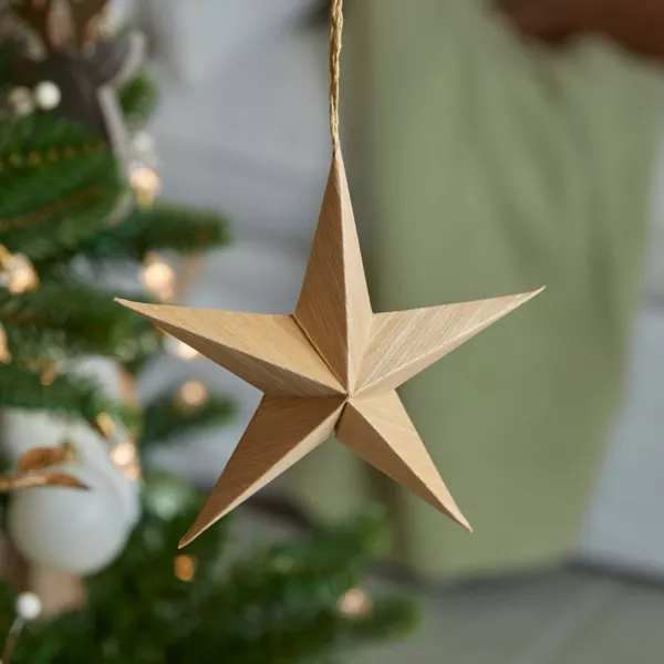 Set di 4 addobbi da appendere in carta (D15 cm) Astro di Carta Naturale