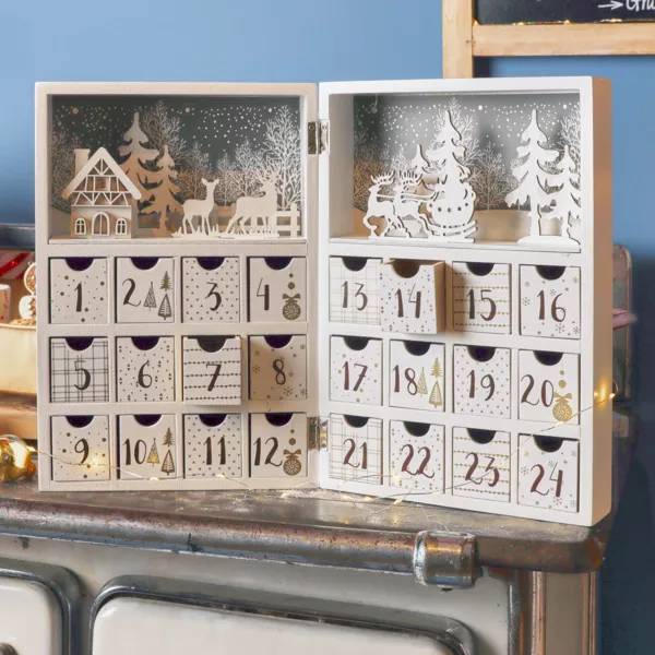 Calendario de Adviento para llenar (H30 cm) Escandinavia Blanco
