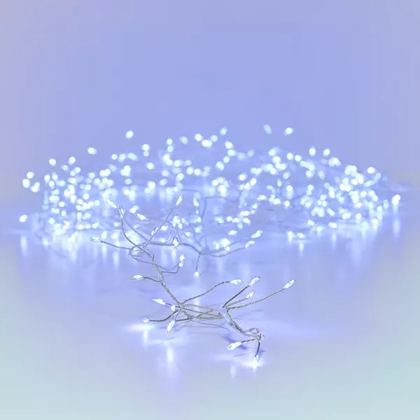 Guirlande lumineuse 12 m 960 Micro LED c�ble argent Luxe Blanc froid