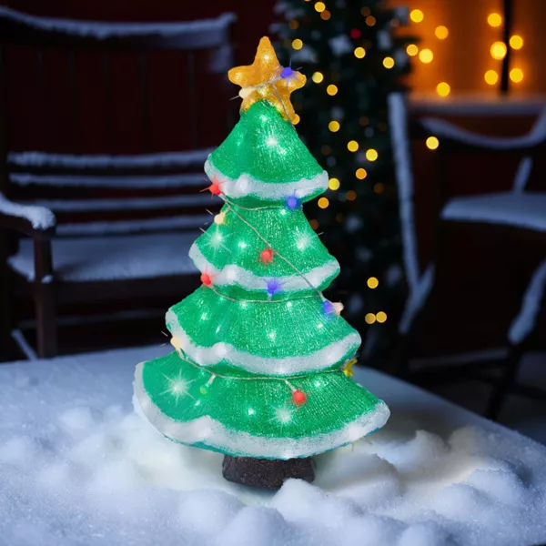 Beleuchteter Weihnachtsbaum 120 LED (H56 cm) Funkelnder Stern Kaltwei�