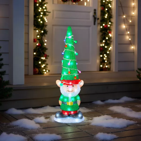 Lichtgevende kabouter 60 LED (H60 cm) Vrolijk Groen en koud wit