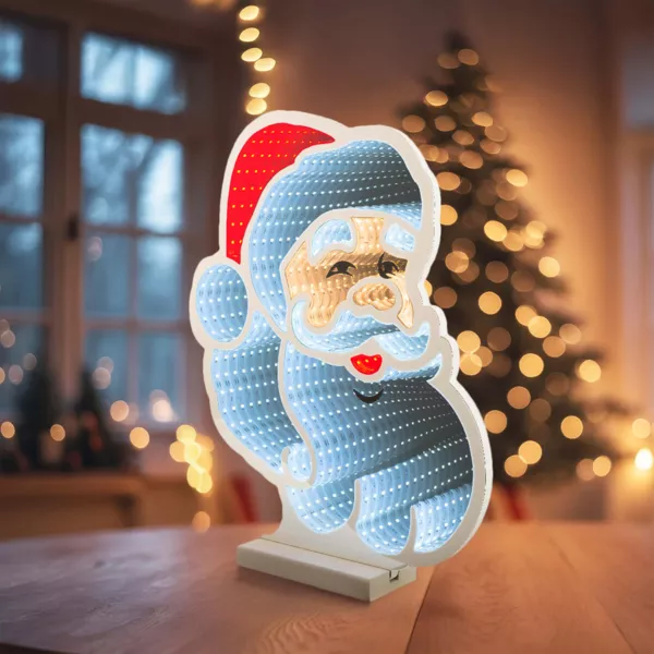 Babbo Natale luminoso 192 LED (H30 cm) Infinity Bianco freddo/multicolore