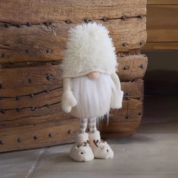 Folletto di Natale in piedi (H60 cm) Gaston carino Bianco crema