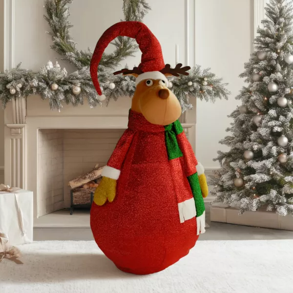 Rendier opvouwbaar verlicht (batterij) H140 cm rood