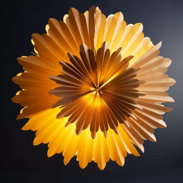 Sospensione luminosa carta Origami (D60 cm) Fiocco Sabbia