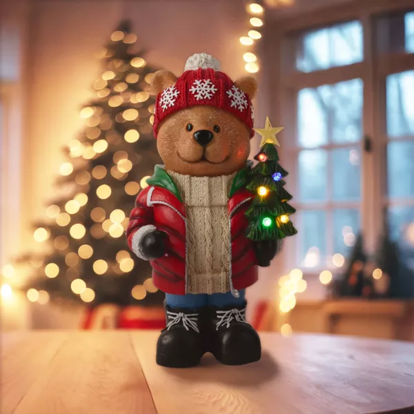 Beleuchteter Teddyb�r mit 7 LED (H38 cm) Tiboo Mehrfarbig