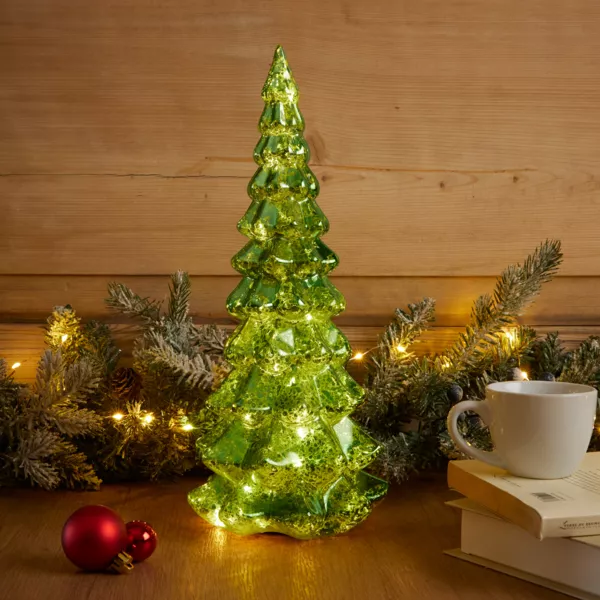 Sapin de No�l lumineux � piles 20 LED (H32 cm) Eternel Vert