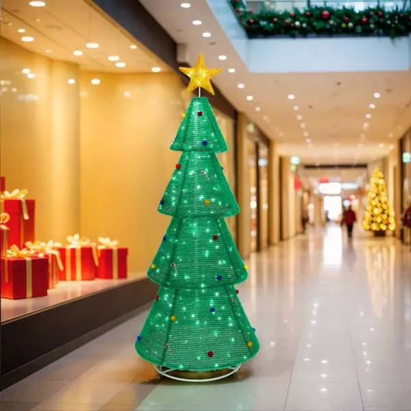 Sapin de No�l lumineux 200 LED (H188 cm) Grande �toile Blanc froid