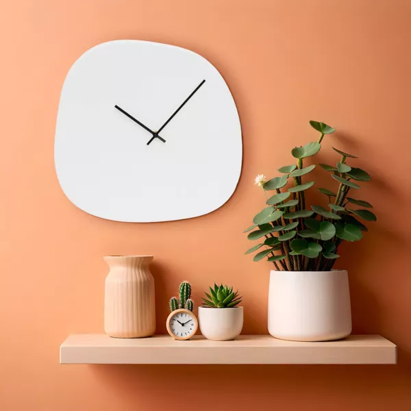 Horloge murale en bois (D45 cm) B�lem Blanc