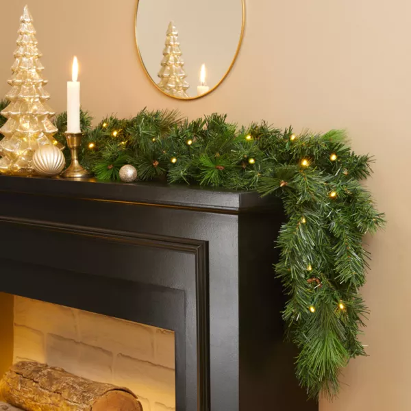 Guirnalda de �rbol luminosa Edmonton Verde y blanco c�lido (180 cm - D25)