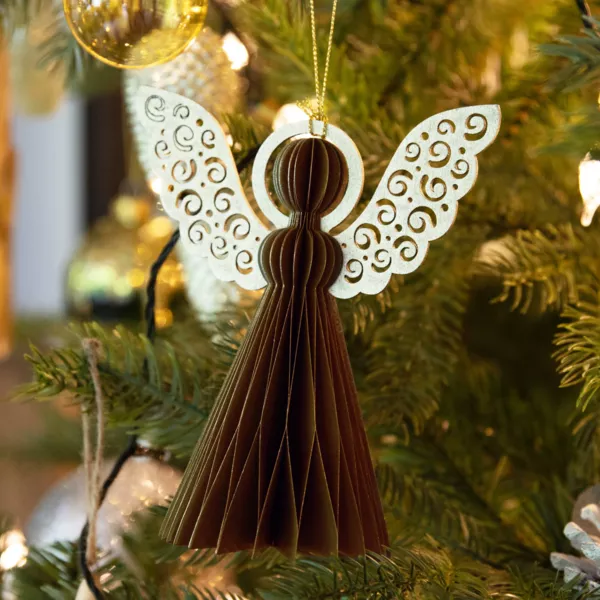 Ange en papier � suspendre (H15 cm) Fermeture Magn�tique Brun