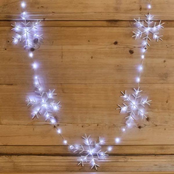 Guirnalda luminosa 2,25 m 160 micro LED Cristales de nieve Blanco frío