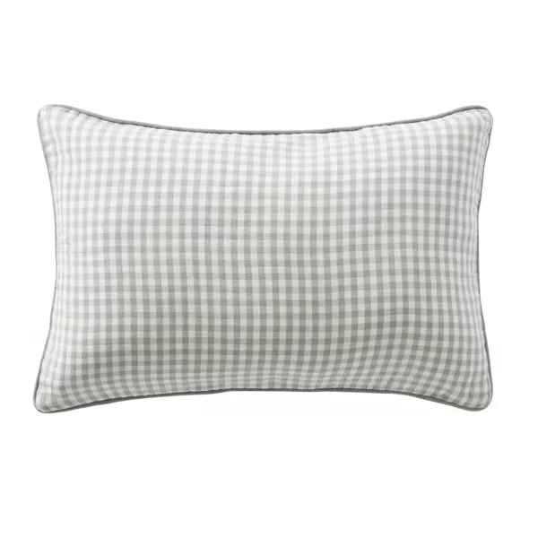 Funda de almohada rectangular de algod�n gauze (50 x 80 cm) Ga�a Vichy Verde eucalipto